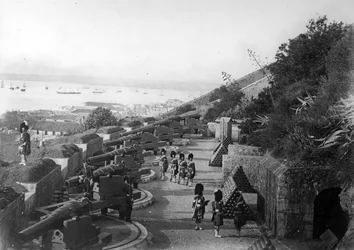Batterie Gardiners, Gibraltar, vers 1868